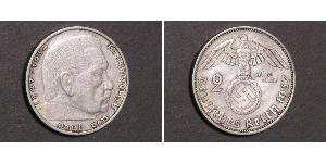 2 Reichsmark Germania nazista (1933-1945) Argento Paul von Hindenburg