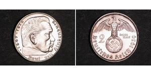 2 Reichsmark Germania nazista (1933-1945) Argento Paul von Hindenburg