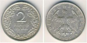 2 Reichsmark Repubblica di Weimar (1918-1933) Argento 