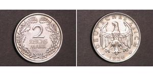 2 Reichsmark Repubblica di Weimar (1918-1933) Argento 