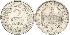 2 Reichsmark Repubblica di Weimar (1918-1933) Argento 