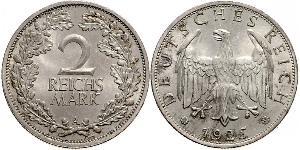 2 Reichsmark Repubblica di Weimar (1918-1933) Argento 