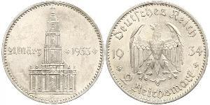 2 Reichsmark Alemania nazi (1933-1945) Plata 