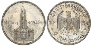 2 Reichsmark Alemania nazi (1933-1945) Plata 