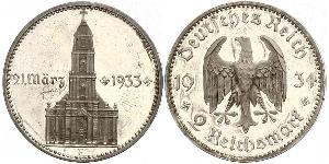 2 Reichsmark Alemania nazi (1933-1945) Plata 