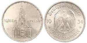 2 Reichsmark Alemania nazi (1933-1945) Plata 