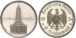 2 Reichsmark Alemania nazi (1933-1945) Plata 