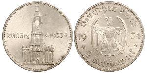 2 Reichsmark Alemania nazi (1933-1945) Plata 