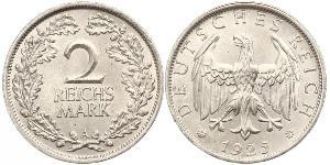 2 Reichsmark República de Weimar (1918-1933) Plata 