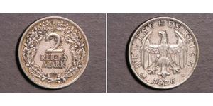 2 Reichsmark República de Weimar (1918-1933) Plata 