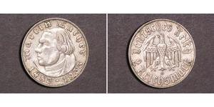 2 Reichsmark Deutsches Reich (1933-1945) Silber Martin Luther