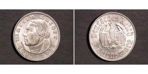 2 Reichsmark Deutsches Reich (1933-1945) Silber Martin Luther