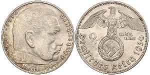 2 Reichsmark Deutsches Reich (1933-1945) Silber Paul von Hindenburg