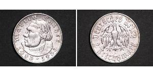 2 Reichsmark Deutsches Reich (1933-1945) Silber Martin Luther