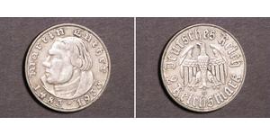 2 Reichsmark Deutsches Reich (1933-1945) Silber Martin Luther