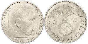 2 Reichsmark Deutsches Reich (1933-1945) Silber Paul von Hindenburg