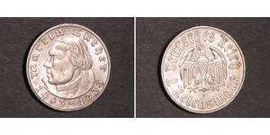 2 Reichsmark Deutsches Reich (1933-1945) Silber Martin Luther