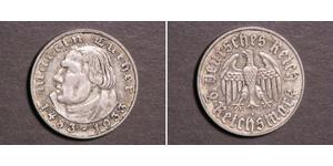 2 Reichsmark Deutsches Reich (1933-1945) Silber Martin Luther