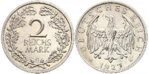 2 Reichsmark Weimarer Republik (1918-1933) Silber 