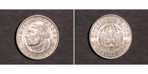 2 Reichsmark Nazi Germany (1933-1945) Silver Martin Luther