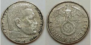 2 Reichsmark Nazi Germany (1933-1945) Silver Paul von Hindenburg