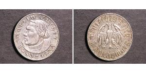 2 Reichsmark Nazi Germany (1933-1945) Silver Martin Luther