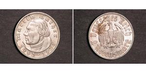 2 Reichsmark Nazi Germany (1933-1945) Silver Martin Luther