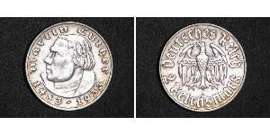 2 Reichsmark Nazi Germany (1933-1945) Silver Martin Luther