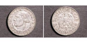 2 Reichsmark Nazi Germany (1933-1945) Silver Martin Luther