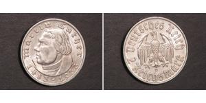 2 Reichsmark Nazi Germany (1933-1945) Silver Martin Luther