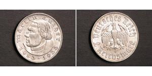 2 Reichsmark Nazi Germany (1933-1945) Silver Martin Luther