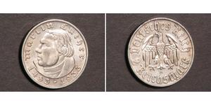 2 Reichsmark Nazi Germany (1933-1945) Silver Martin Luther