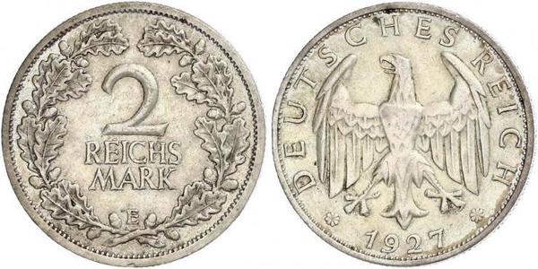 2 Reichsmark Weimar Republic (1918-1933) Silver 