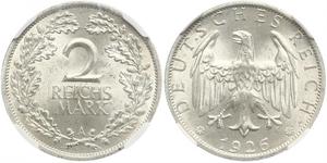 2 Reichsmark Веймарская республика (1918-1933) Серебро 