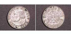 2 Reichsmark Третий рейх (1933-1945) Серебро Лютер, Мартин