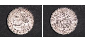 2 Reichsmark Третий рейх (1933-1945) Серебро Лютер, Мартин