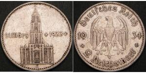 2 Reichsmark Третий рейх (1933-1945) Серебро 