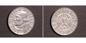2 Reichsmark Третий рейх (1933-1945) Серебро Лютер, Мартин