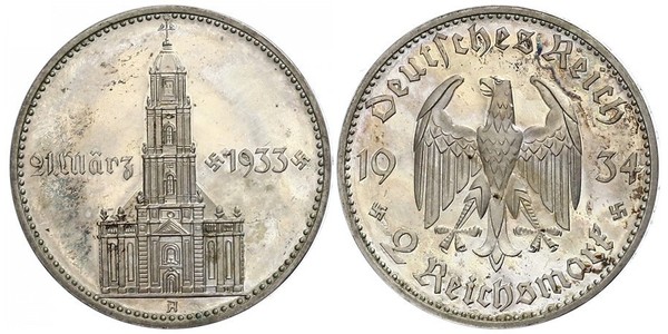 2 Reichsmark Третий рейх (1933-1945) Серебро 