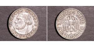 2 Reichsmark Третій рейх (1933-1945) Срібло Мартін Лютер