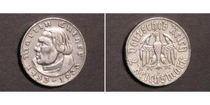 2 Reichsmark Третій рейх (1933-1945) Срібло Мартін Лютер