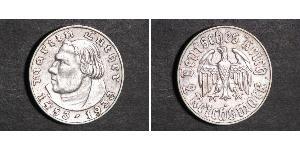2 Reichsmark Третій рейх (1933-1945) Срібло Мартін Лютер