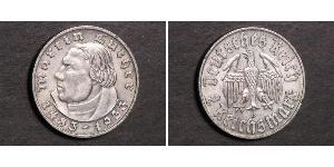 2 Reichsmark 納粹德國 (1933 - 1945) 銀 馬丁·路德