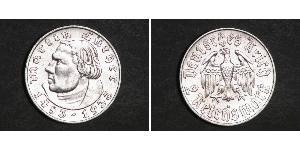 2 Reichsmark 納粹德國 (1933 - 1945) 銀 馬丁·路德