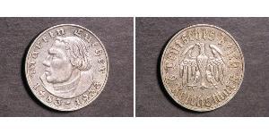 2 Reichsmark 納粹德國 (1933 - 1945) 銀 馬丁·路德