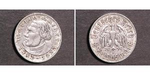 2 Reichsmark 納粹德國 (1933 - 1945) 銀 馬丁·路德
