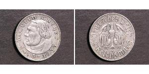 2 Reichsmark 納粹德國 (1933 - 1945) 銀 馬丁·路德