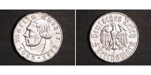 2 Reichsmark 納粹德國 (1933 - 1945) 銀 馬丁·路德