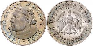 2 Reichsmark 納粹德國 (1933 - 1945) 銀 馬丁·路德