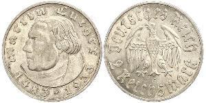 2 Reichsmark 納粹德國 (1933 - 1945) 銀 馬丁·路德